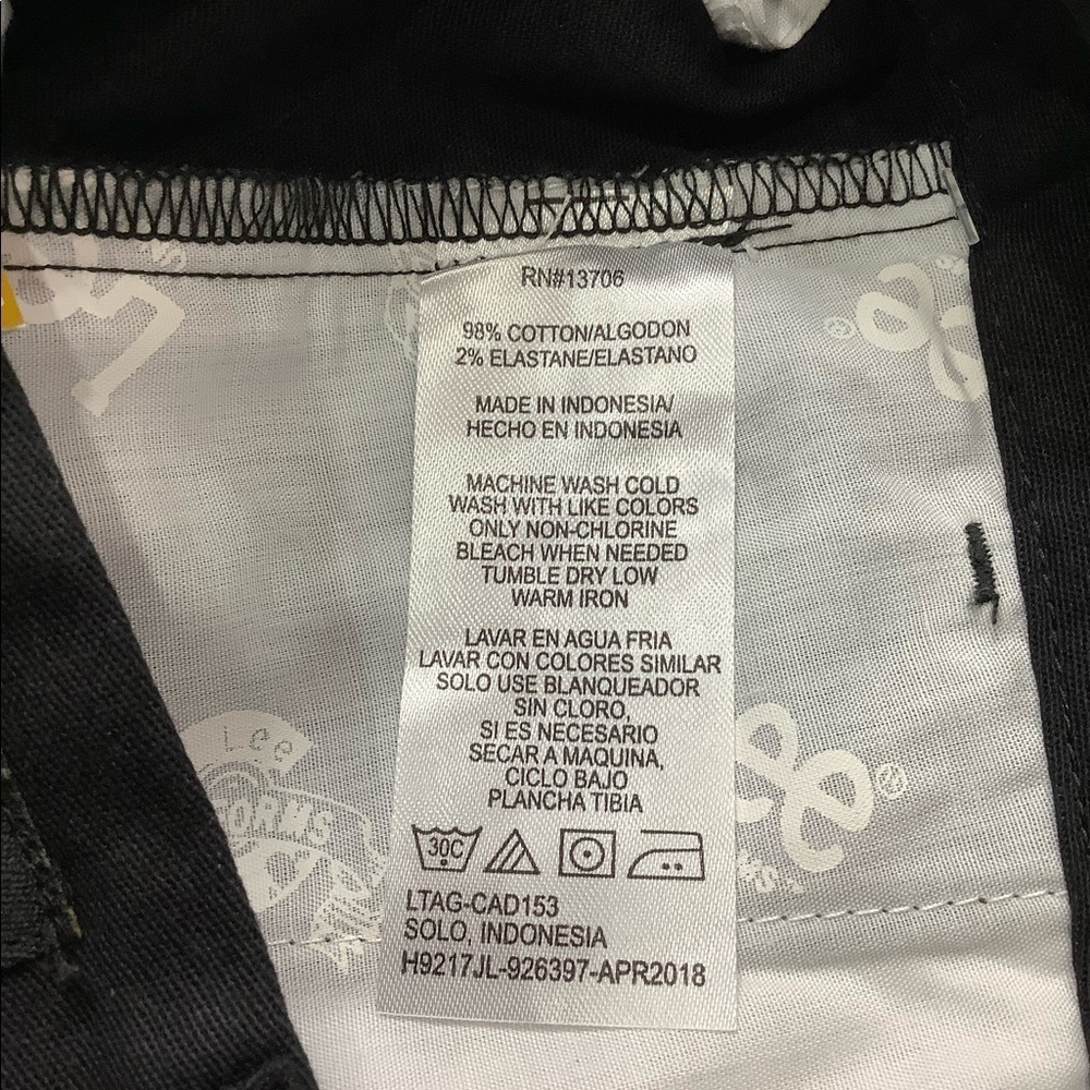 Junior's Lee Uniforms 9 M Medium Shorts Chino Khakis Bermuda Stretch Black NWT - Picture 8 of 9